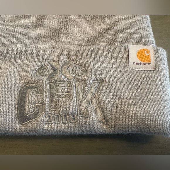 Two Carhartt Beanie Hats Crossfit Knoxville Embroidered Logo NWOT Gray - Picture 2 of 8